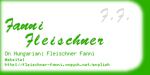 fanni fleischner business card